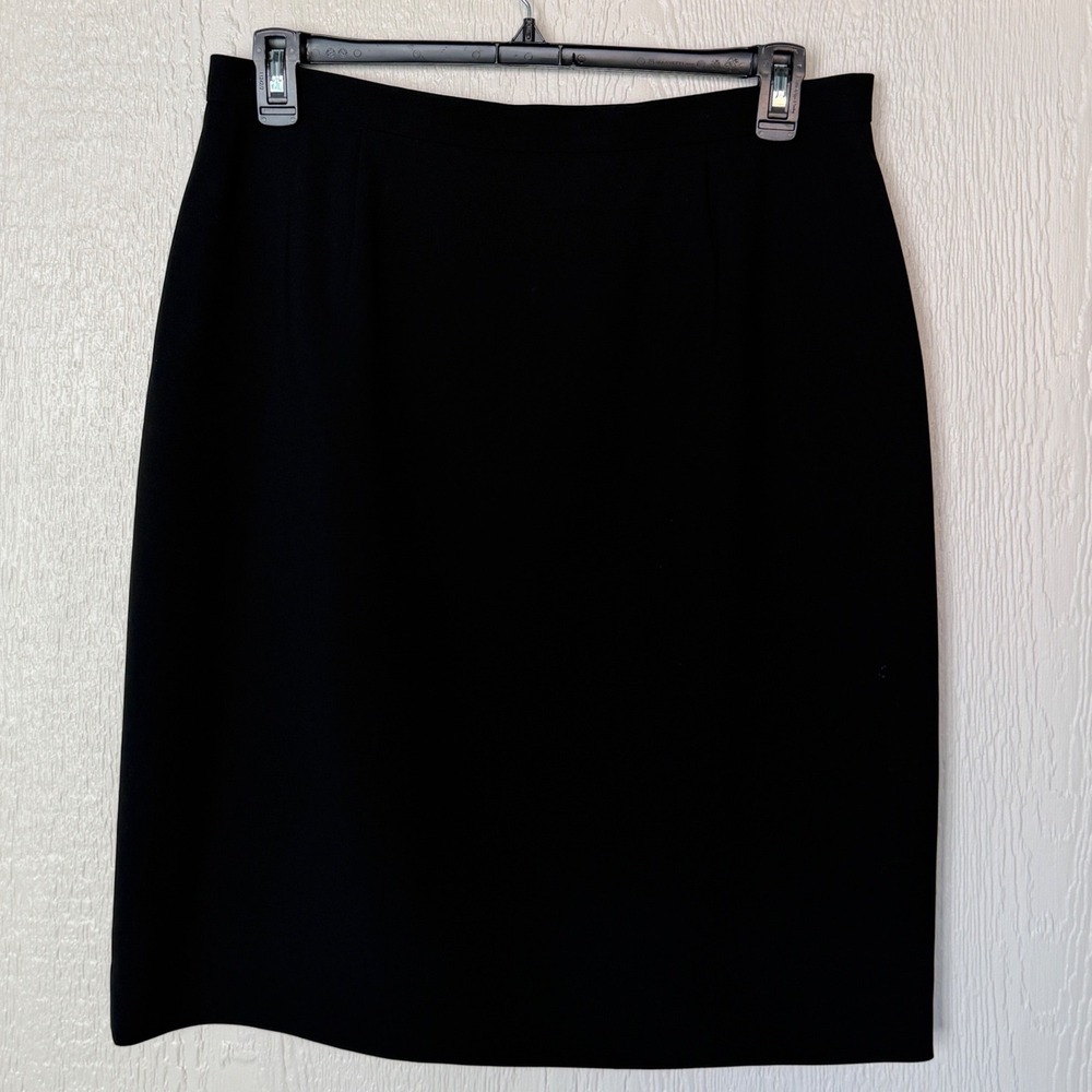 Jones New York Platinum Black Pencil Skirt Sz 16 Lined Professional Office Wear